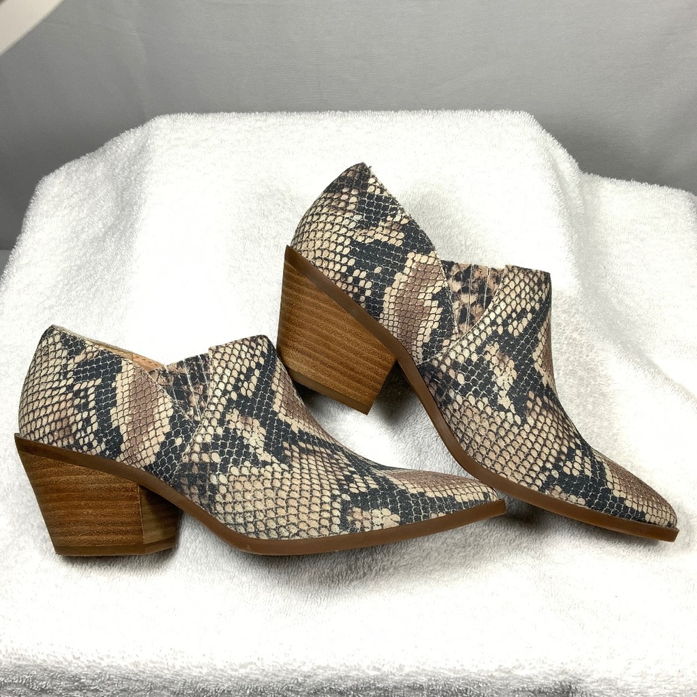 Lucky Brand Snake Print Tabea Leather Bootie - Size 7.5